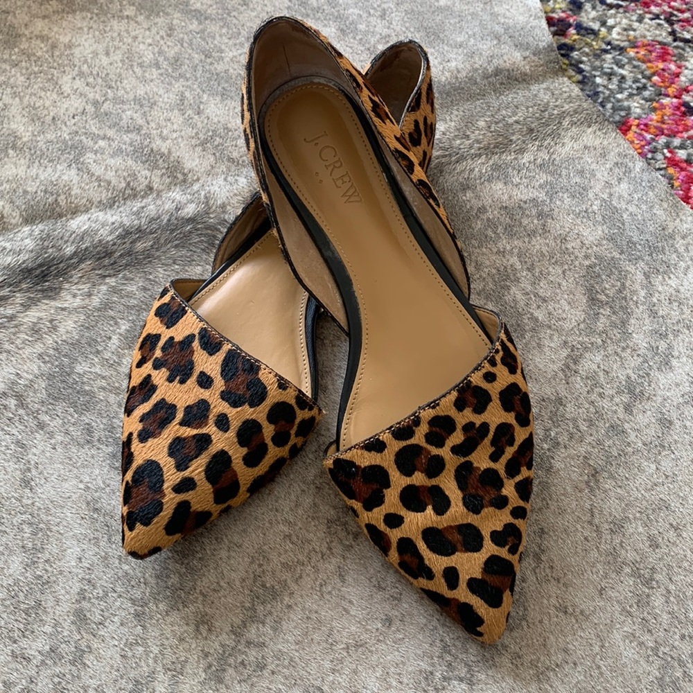 J.Crew calf hair flats, super cute stylish leopard